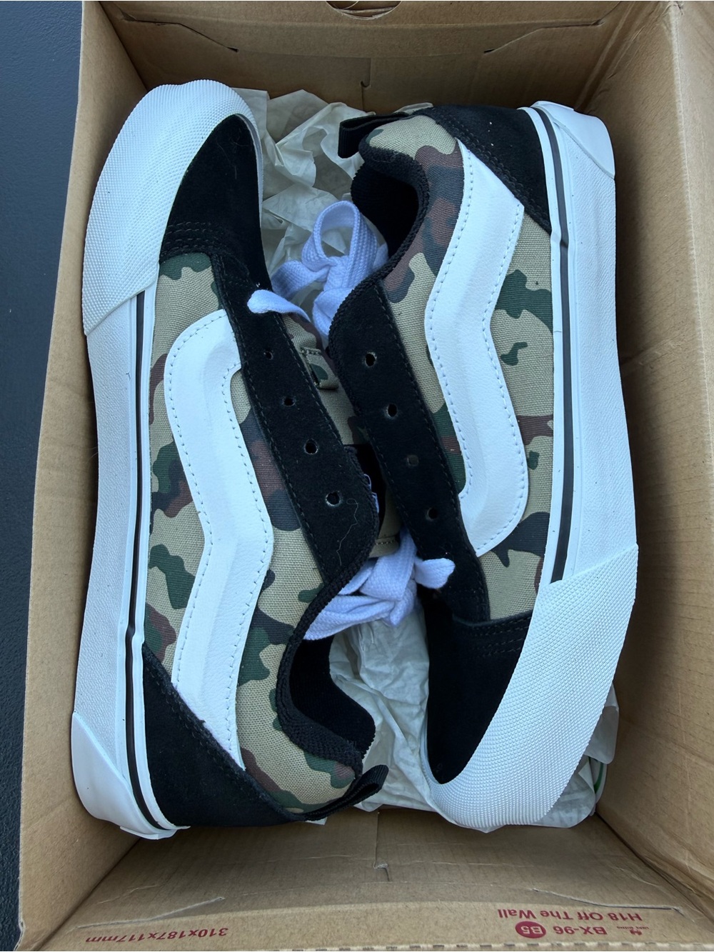 New Boys Vans Knu School Low-Top Camo Sneakers Size 6.5